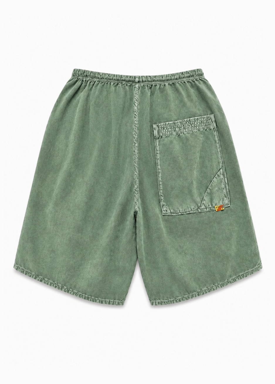 freecity unisex Matte/Satin Back/Pocket Short in Eatgreen Powder green