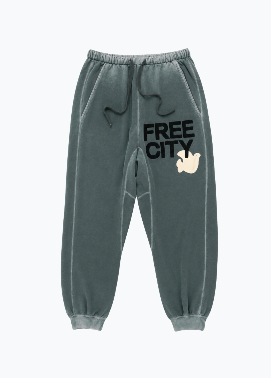 freecity unisex Sunfades Pocket Sweatpant in Surplus Green