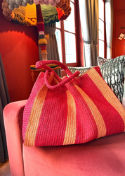 gabrielle frantzen Raffia Weekender Bag in Melon Mix