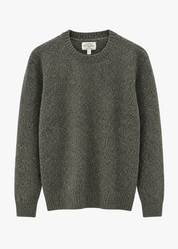 hartford mens Seamless Crew Men's Camo Green Extra-Fine Merino Wool Sweater camo green
