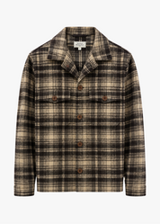 hartford mens Shirt Jacket in Brown Check