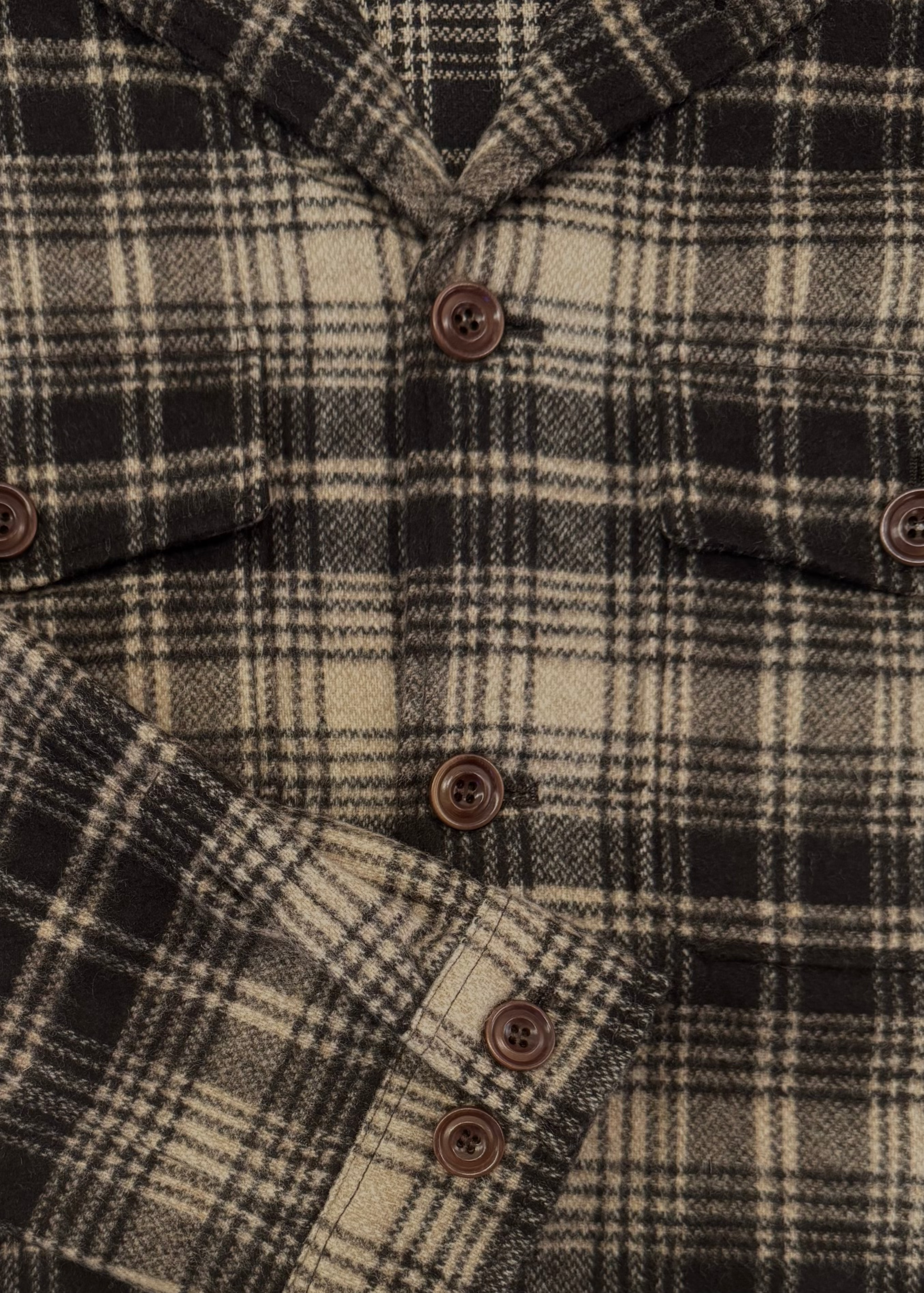 hartford mens Shirt Jacket in Brown Check