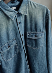 hiroshi kato mens The Brace Shirt 7oz Denim Shirt in Craig Wash