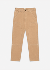 hiroshi kato mens The Double Knee Pants Classic Straight in Sawdust tan