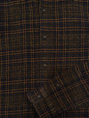 hiroshi kato mens The Ripper Triple Twisted Shirt in Heritage Brown Plaid