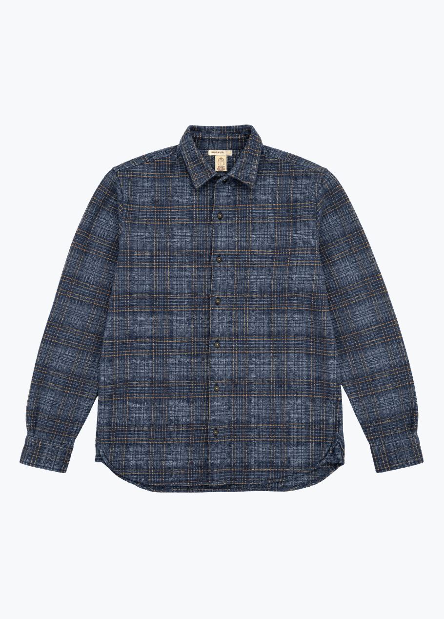 hiroshi kato mens The Ripper Triple Twisted Shirt in Twilight Plaid