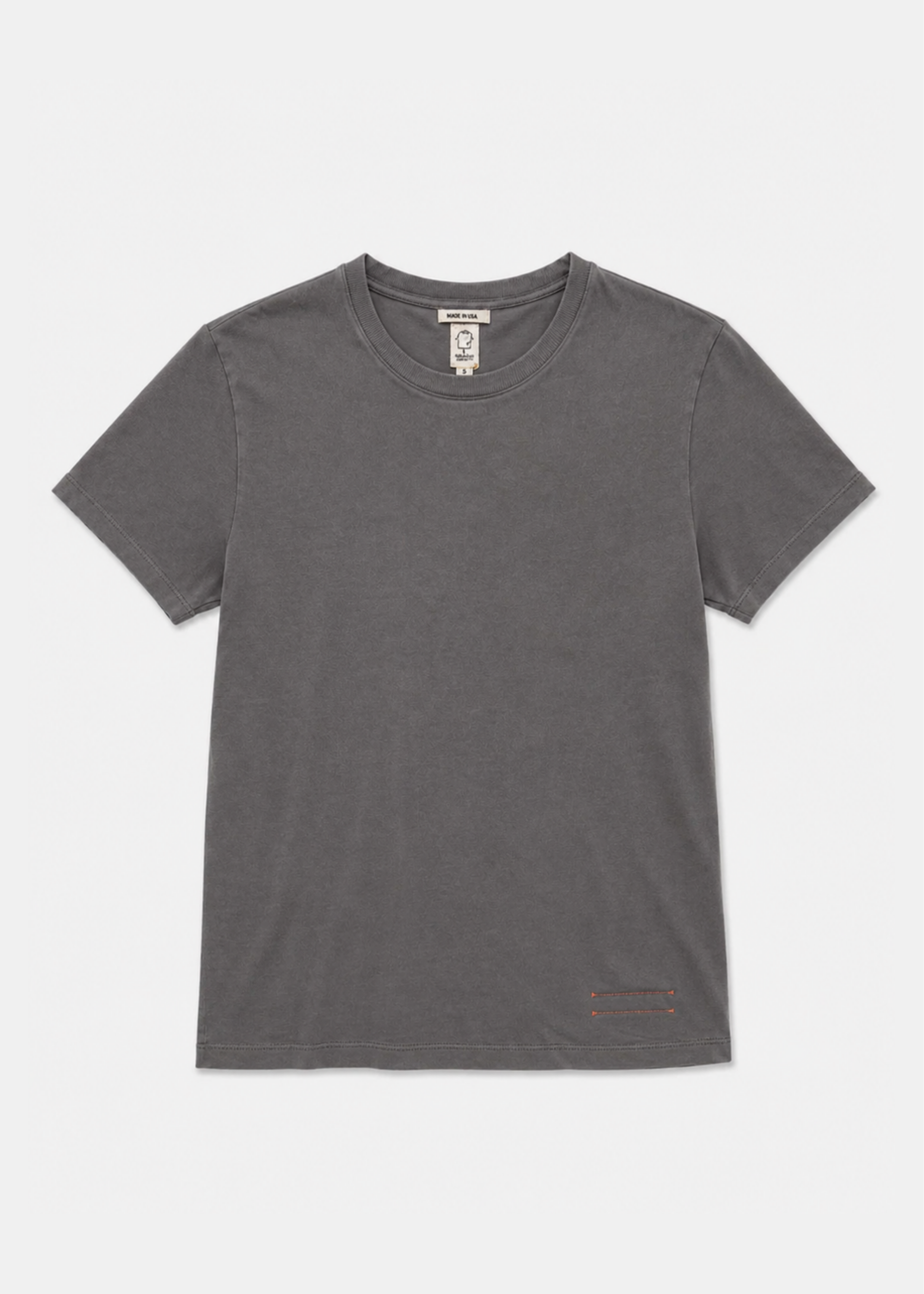 hiroshi kato mens The Stamp 9oz Organic Cotton Tee in River Stone