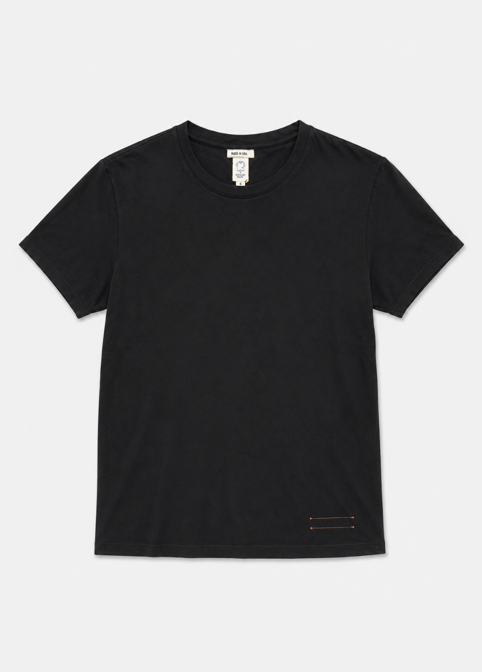 hiroshi kato mens The Stamp Double Knit Tee in Black