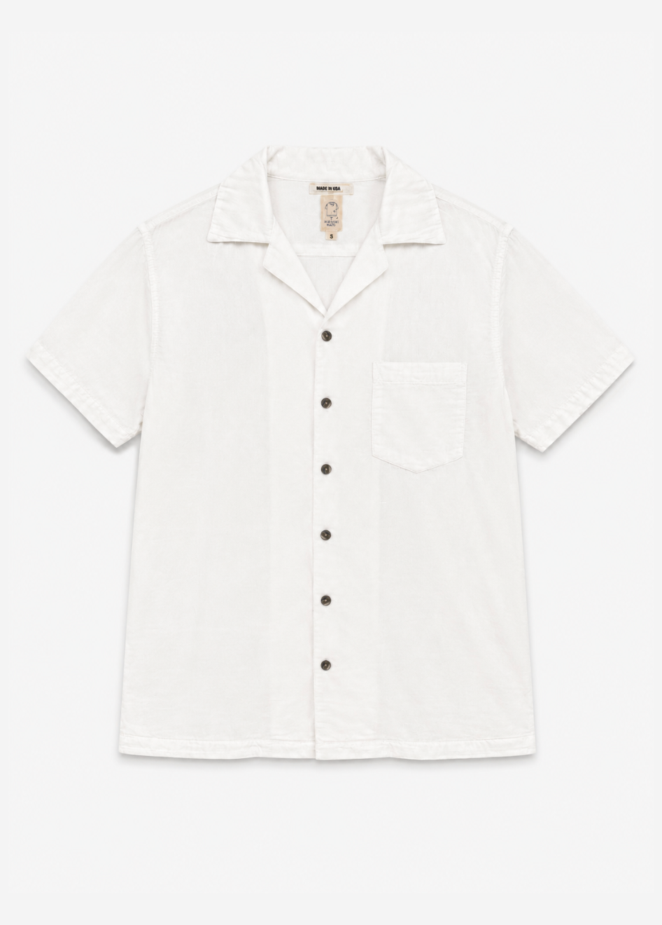hiroshi kato mens The Wrench Double Gauze Organic Cotton Shirt white