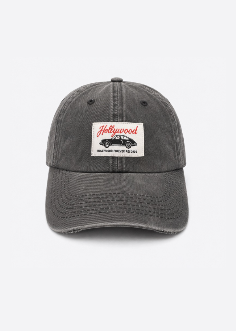 hollywood forever records Midnight Rider baseball Hat cap faded black grey