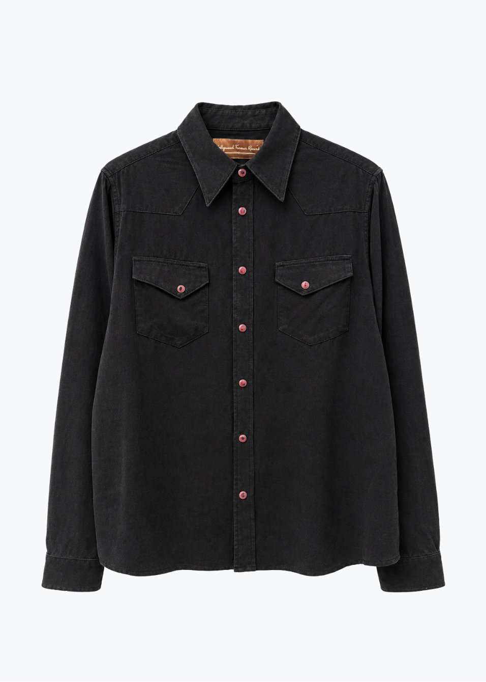 hollywood forever records mens Western Tencel Shirt in Black