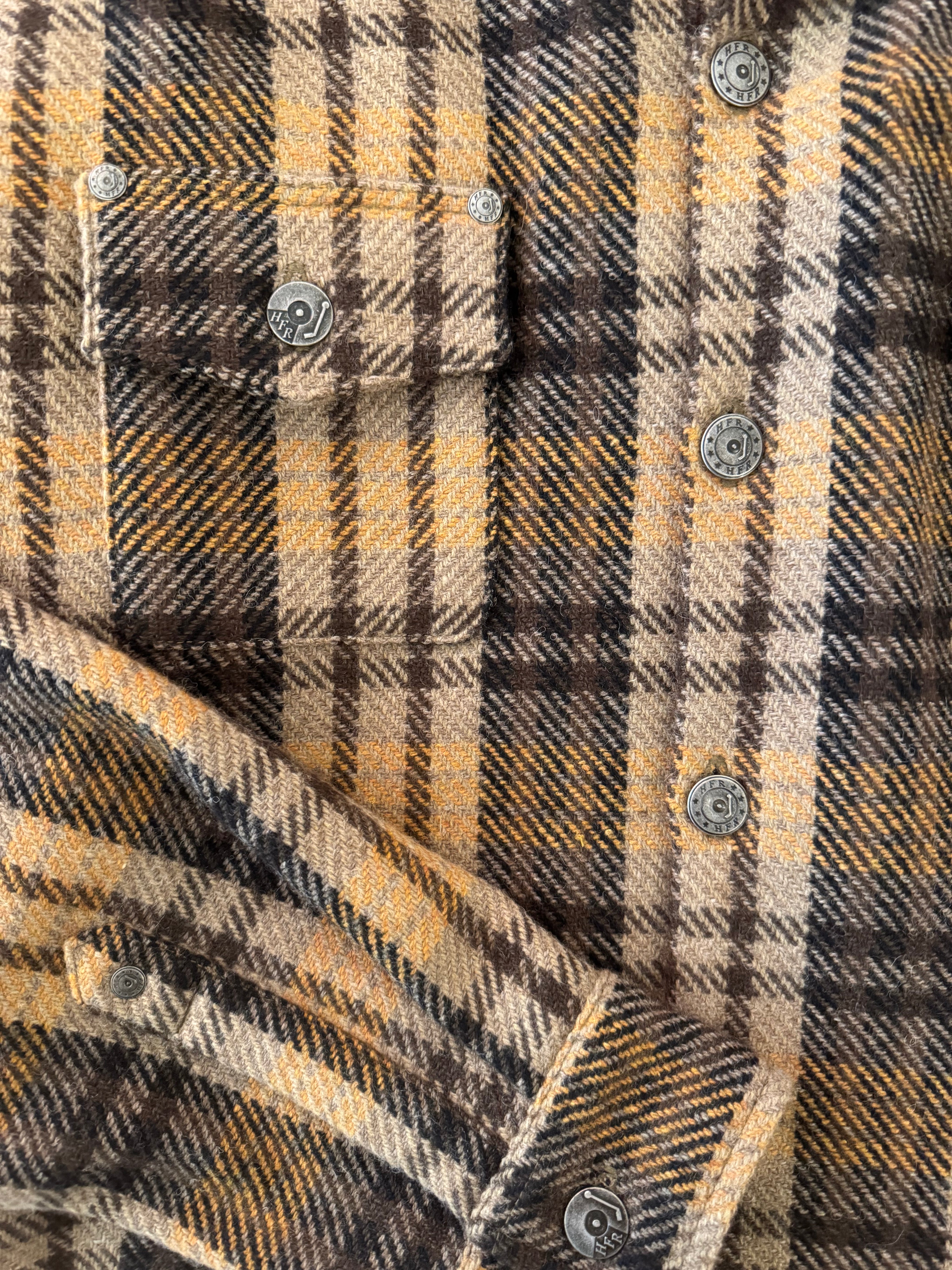 hollywood forever records mens wool Plaid Hunter Shirt