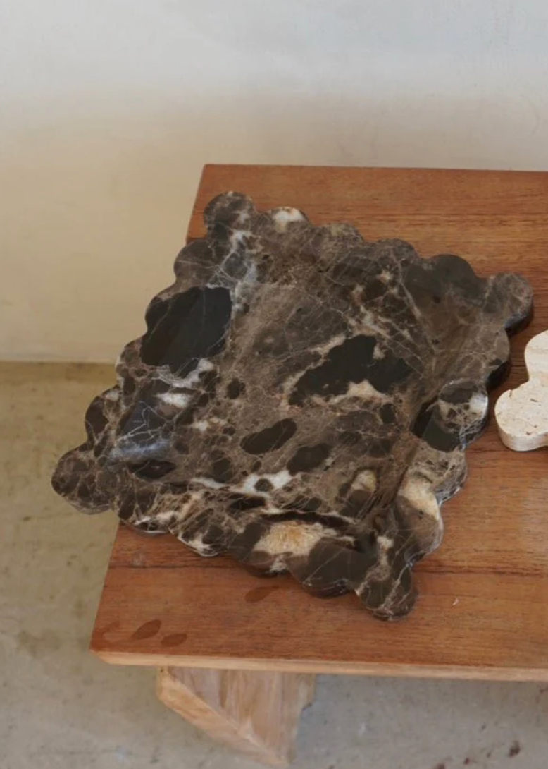 huegah home Liha Tray - Coffee Marble