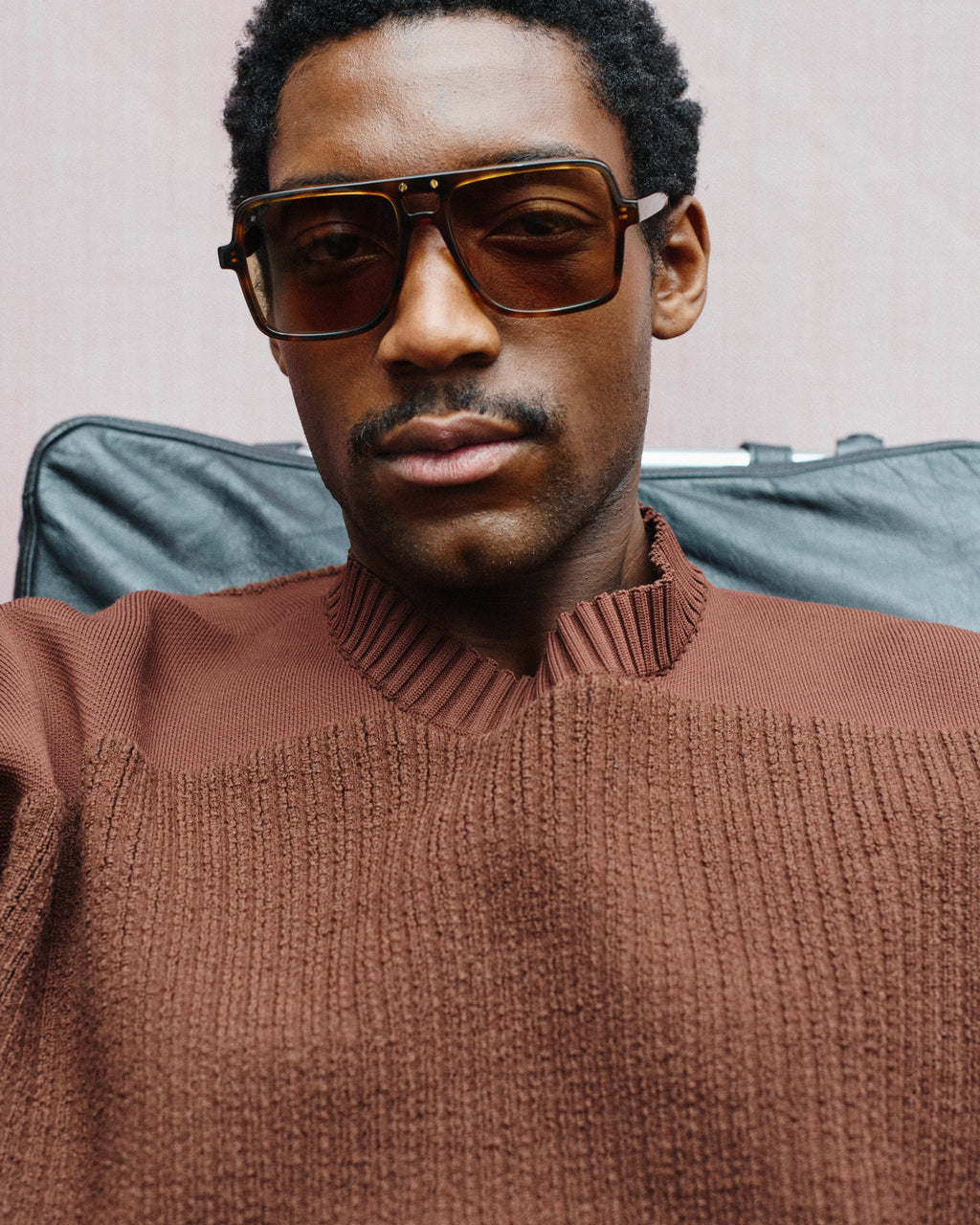 person wearing jimmy fairly paris mens womens sunglasses The Nax in Light Brown