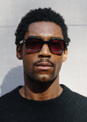 person wearing jimmy fairly paris unisex sunglasses The Brooke in Black