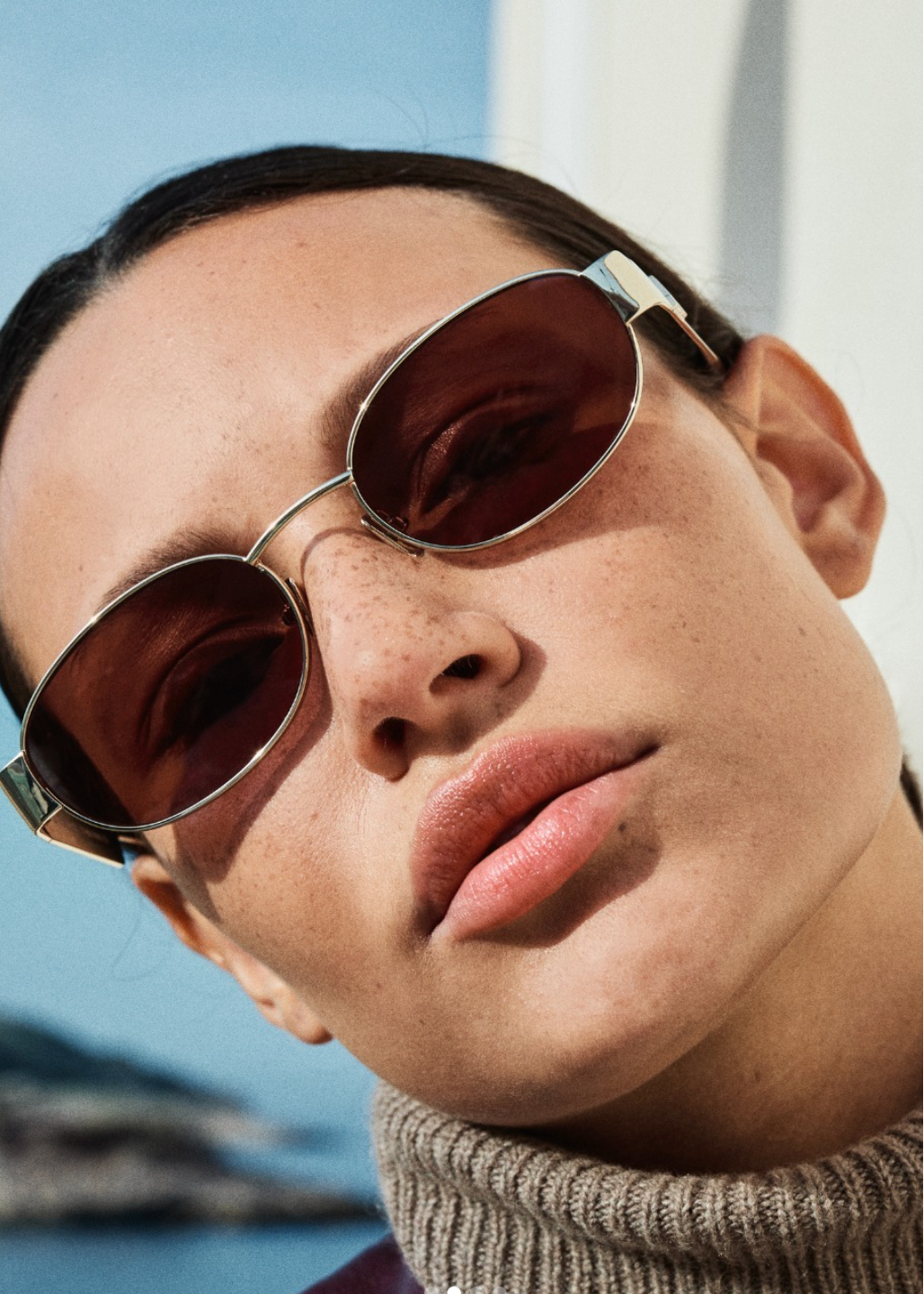 person wearing jimmy fairly paris unisex sunglasses The Hila in Silver