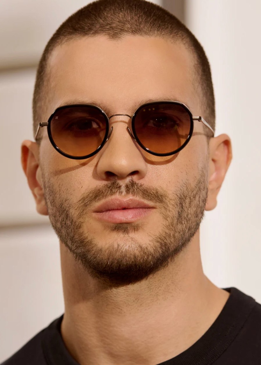 person wearing jimmy fairly paris unisex sunglasses The Spiaggia in Black