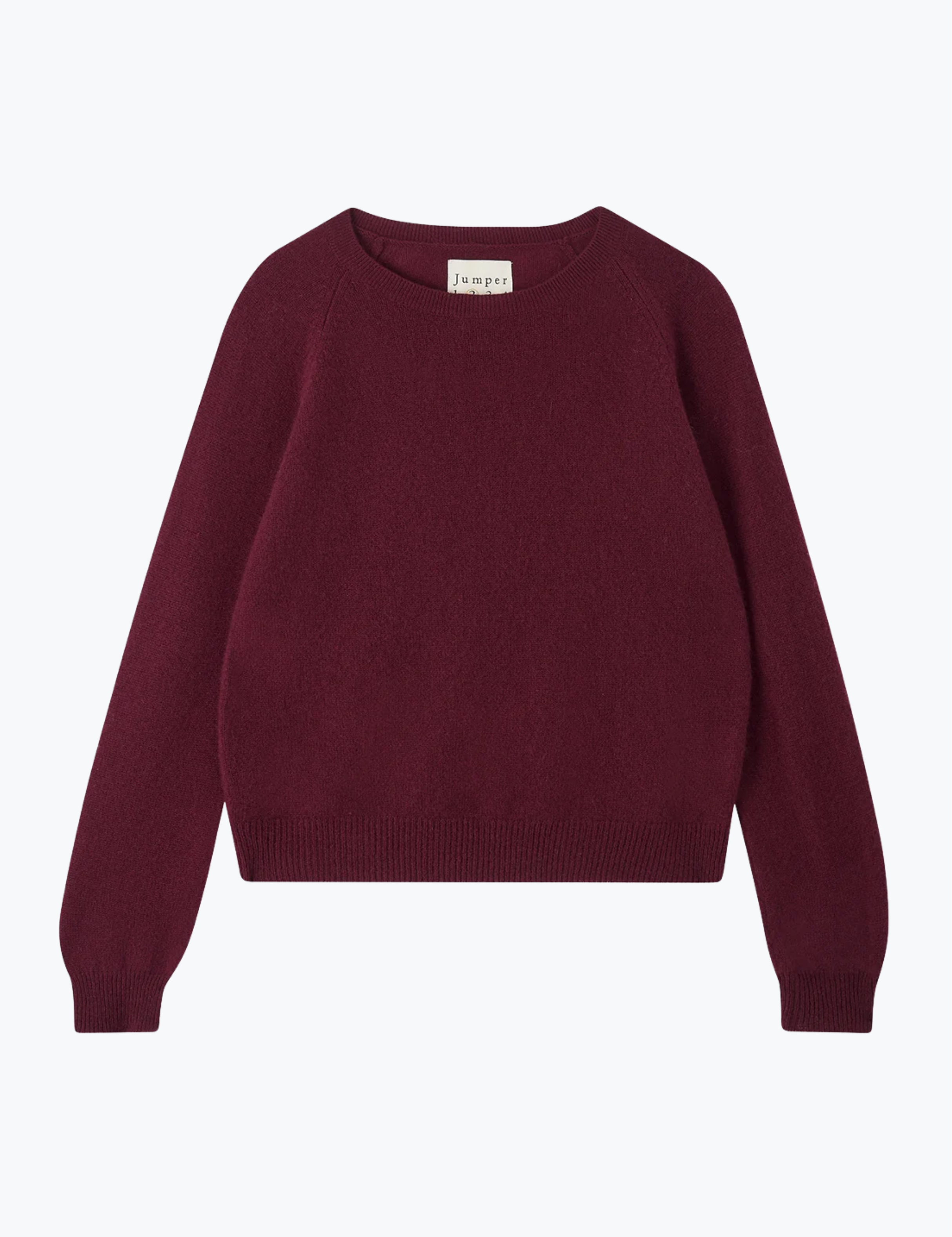 jumper1234 Cashmere Crop Crew in Burgundy