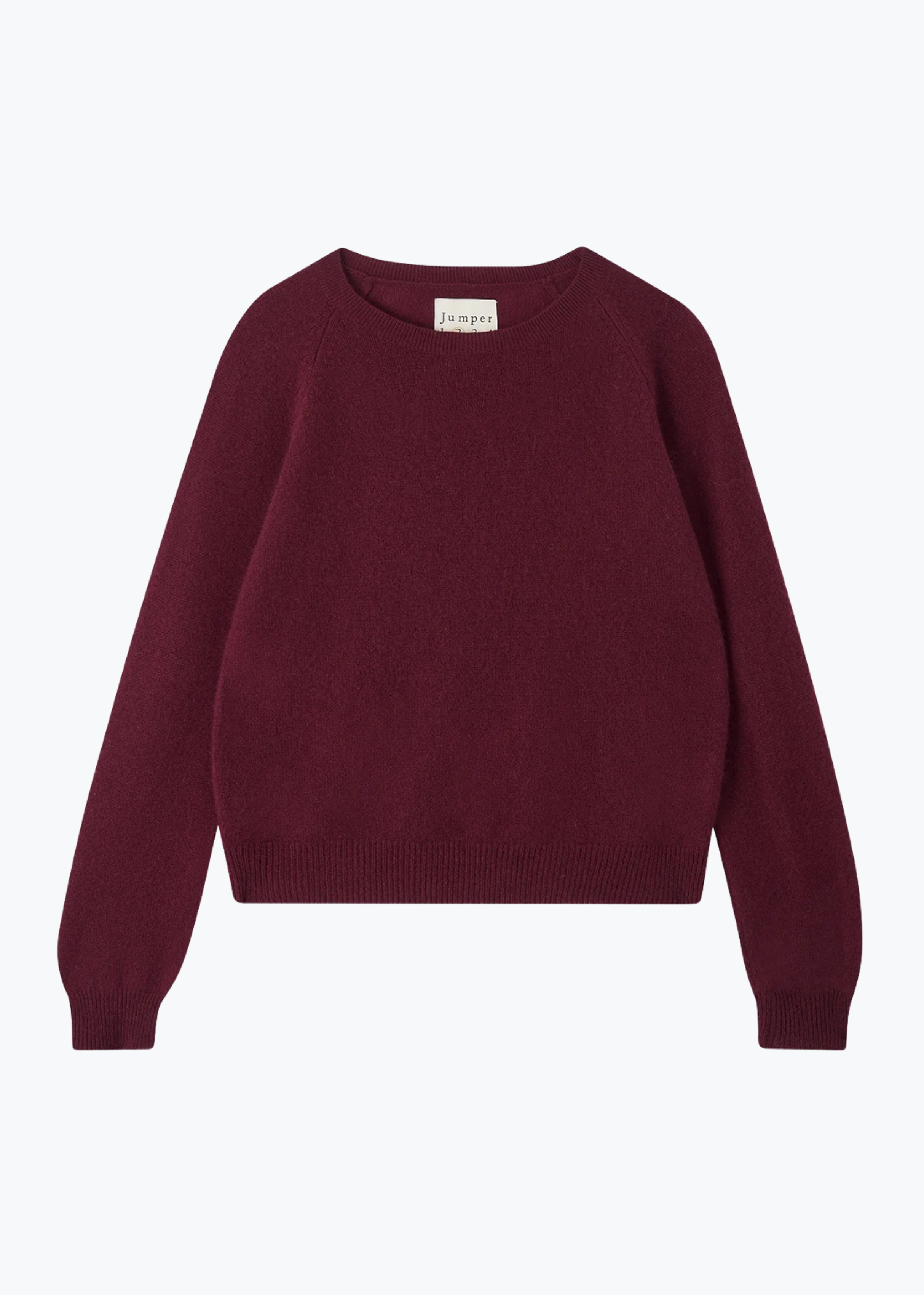 jumper1234 Cashmere Crop Crew in Burgundy