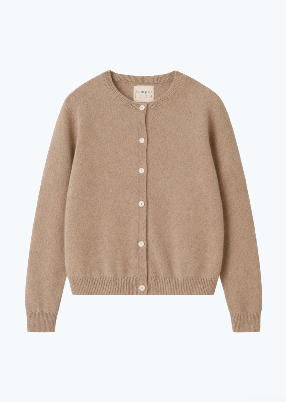 Plain Crew Cashmere Cardigan in Light Brown