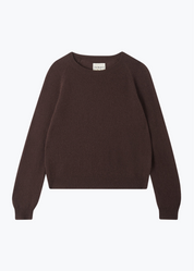 jumper1234 womens Cashmere Crop Crew in pluto Dark Brown