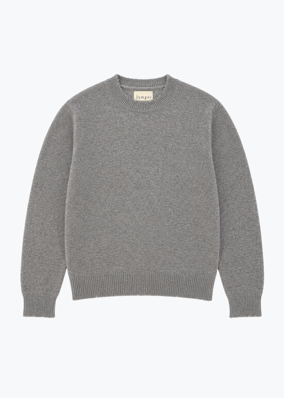 jumper1234 womens Cashmere Distressed Crew Sweater in Cloudy Grey