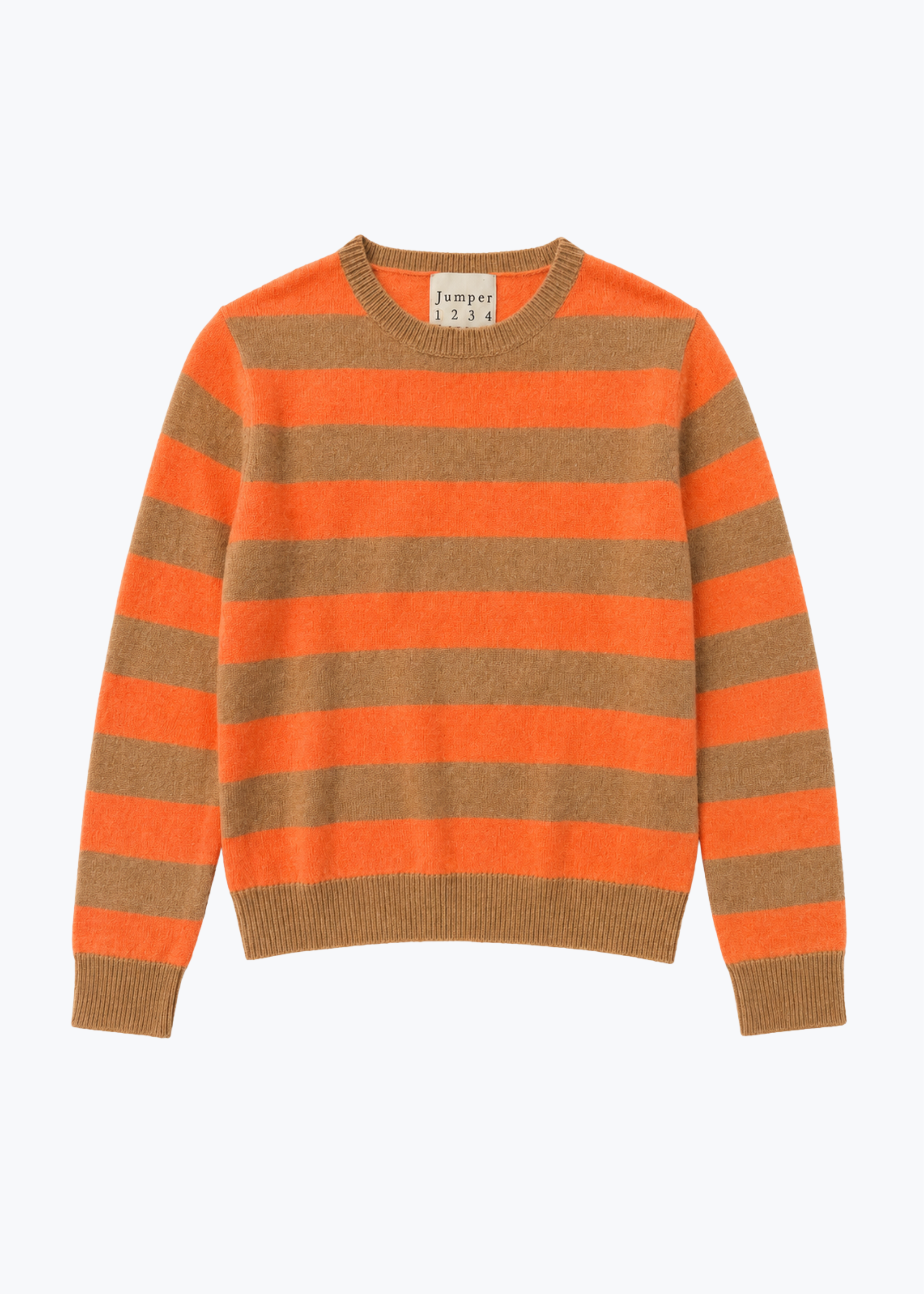 jumper1234 womens Cashmere Stripe Crew Sweater in Sandstone & Sunshine