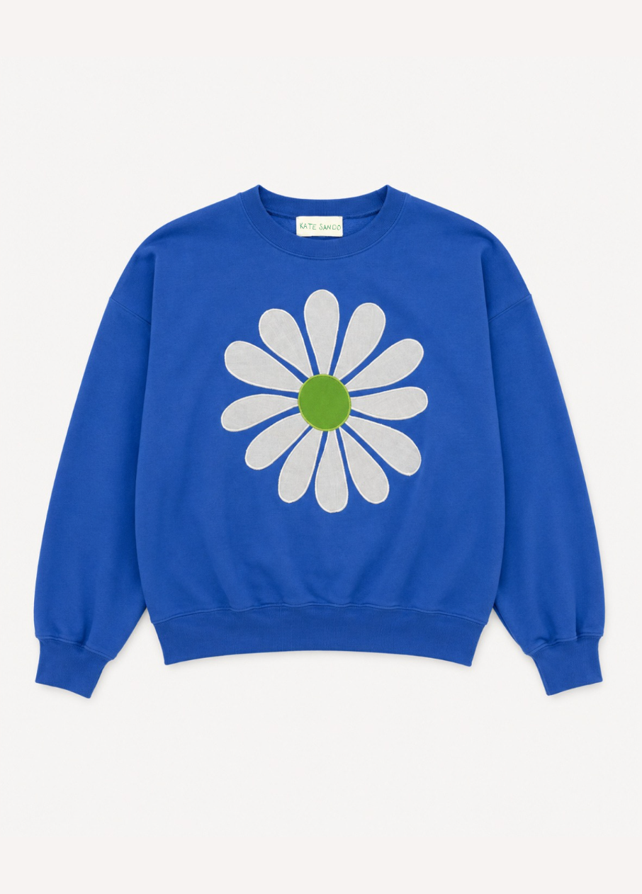 kate sando unisex One-of-a-Kind Flower Sweatshirt in Blue