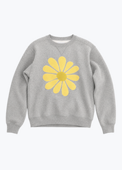 kate sando womens One-of-a-Kind Flower Sweatshirt in Heather Gray