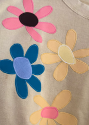 kate sando womens One-of-a-Kind Scattered Flower Sweatshirt in Mellow Yellow