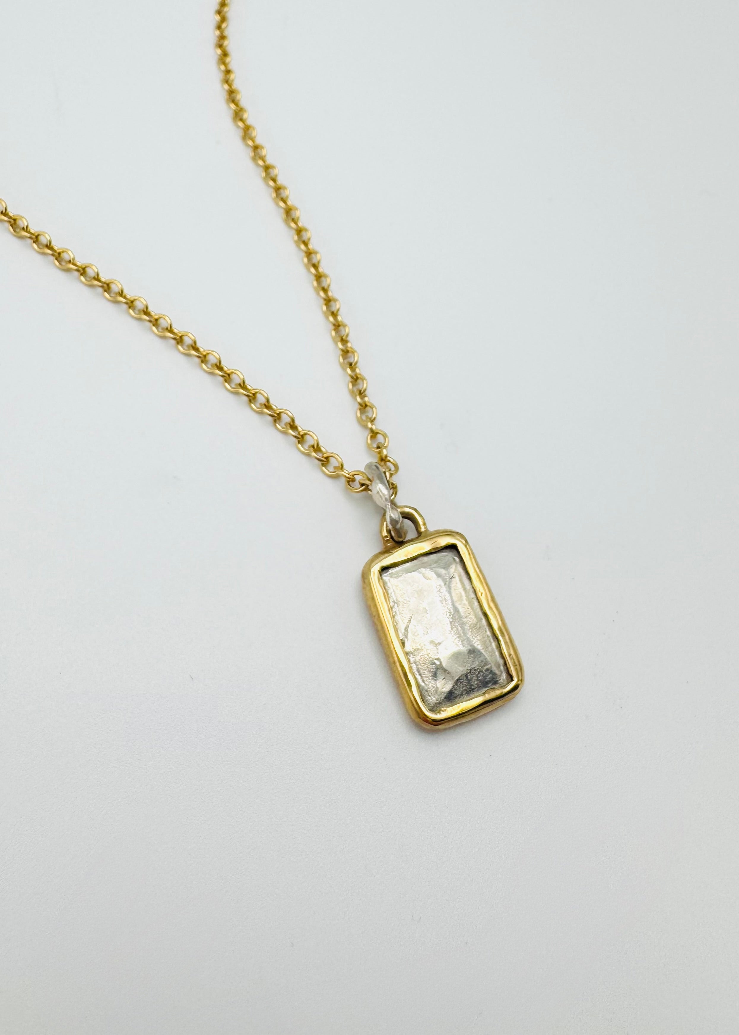 maor fine jewelry Enoll Pendant Necklace in Mixed Metals 18k yellow gold sterling silver