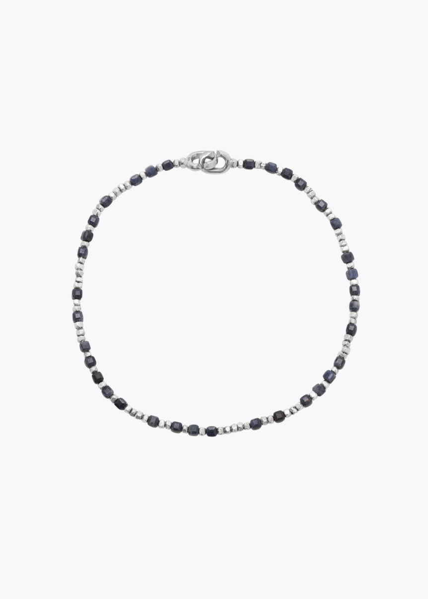 maor mens Sapphire Bead Percep Bracelet in Silver
