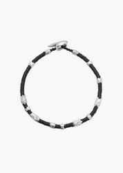maor mens jewelry Black Beaded Dryp Bracelet in Silver