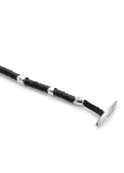 maor mens jewelry Black Beaded Dryp Bracelet in Silver