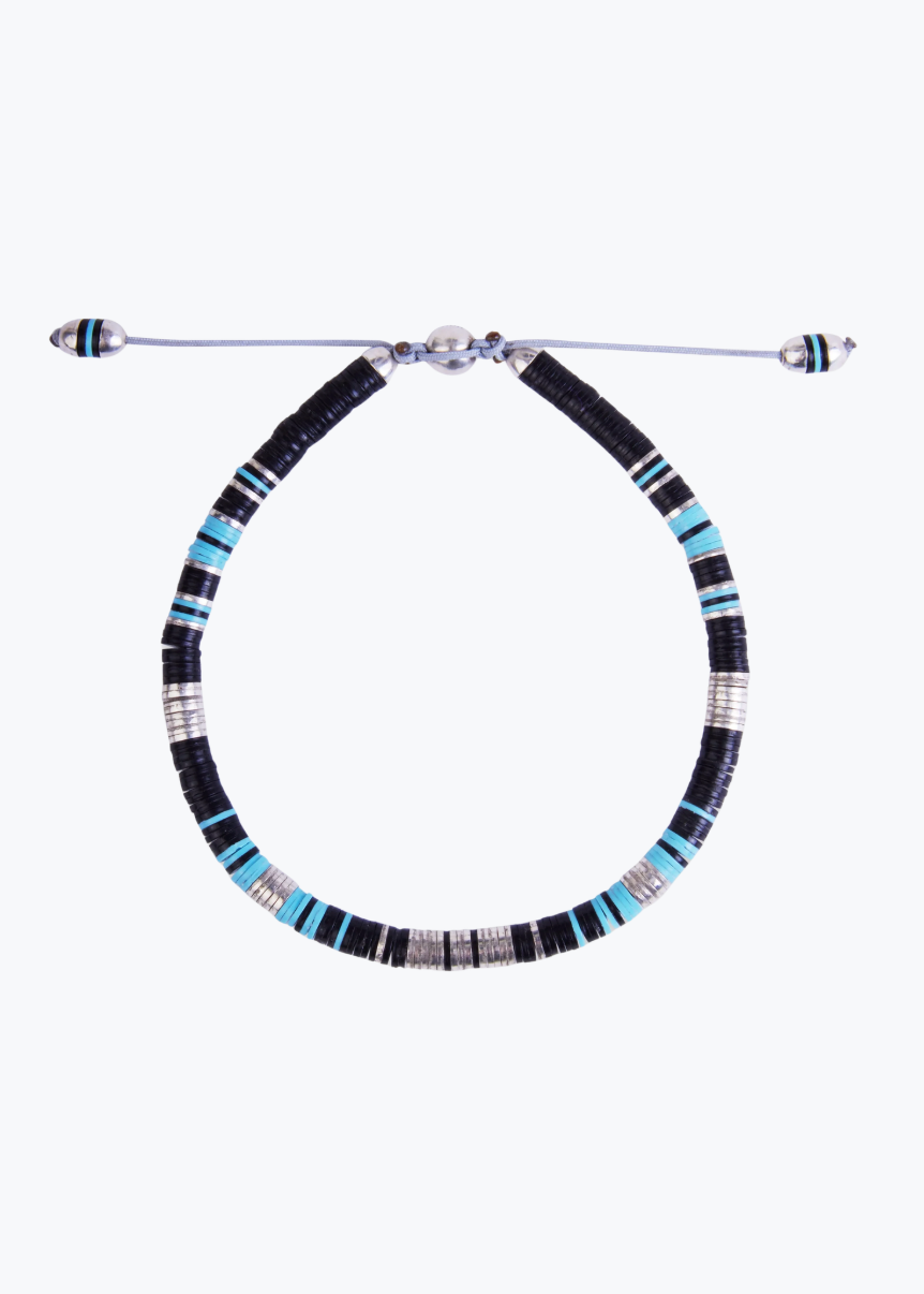 maor mens jewelry Black Pattern Rizon Bracelet in Silver