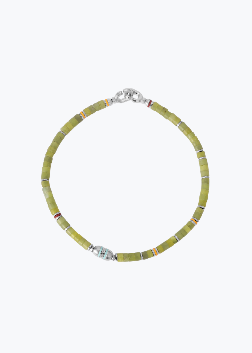 maor mens jewelry Green Jade Cherish Bracelet in Silver