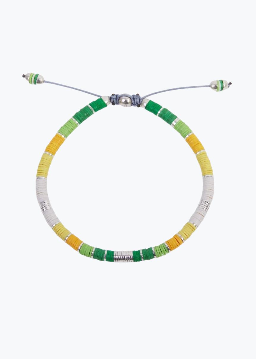 maor mens jewelry Green Pattern Rizon Bracelet in Silver