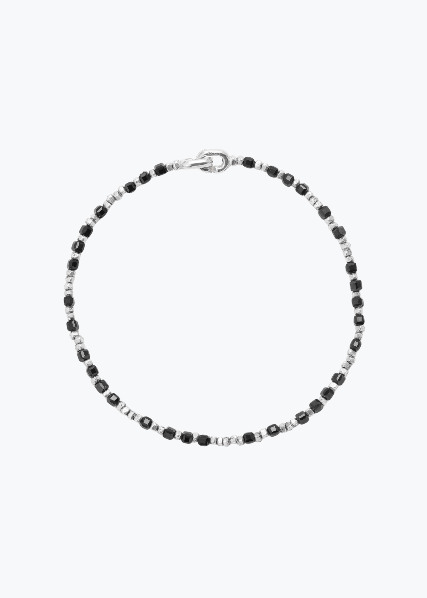 maor mens jewelry Onyx Bead Percep Bracelet in Silver