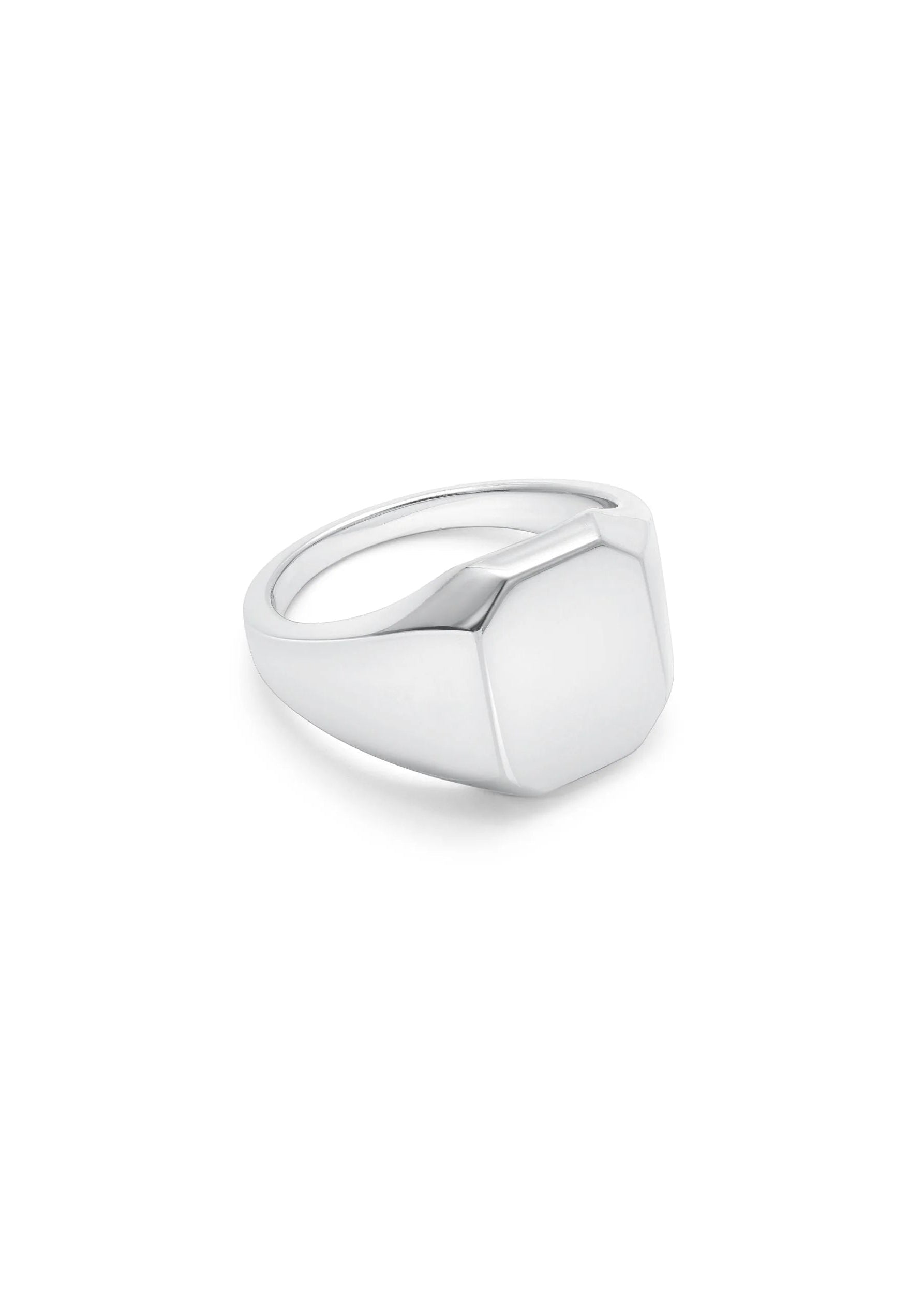 maor mens jewelry Rectangle Sig Ring in Silver