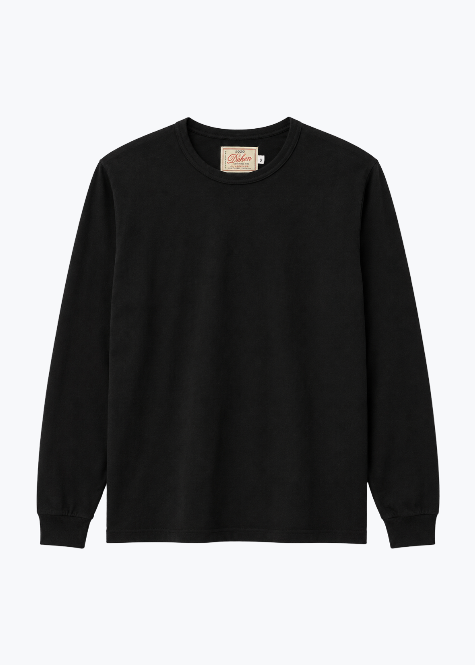 mens dehen 1920 Heavy Duty Long Sleeve Tee in Black