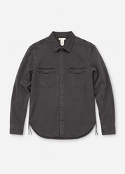 mens hiroshi kato The Brace Stretch Oxford in Charcoal