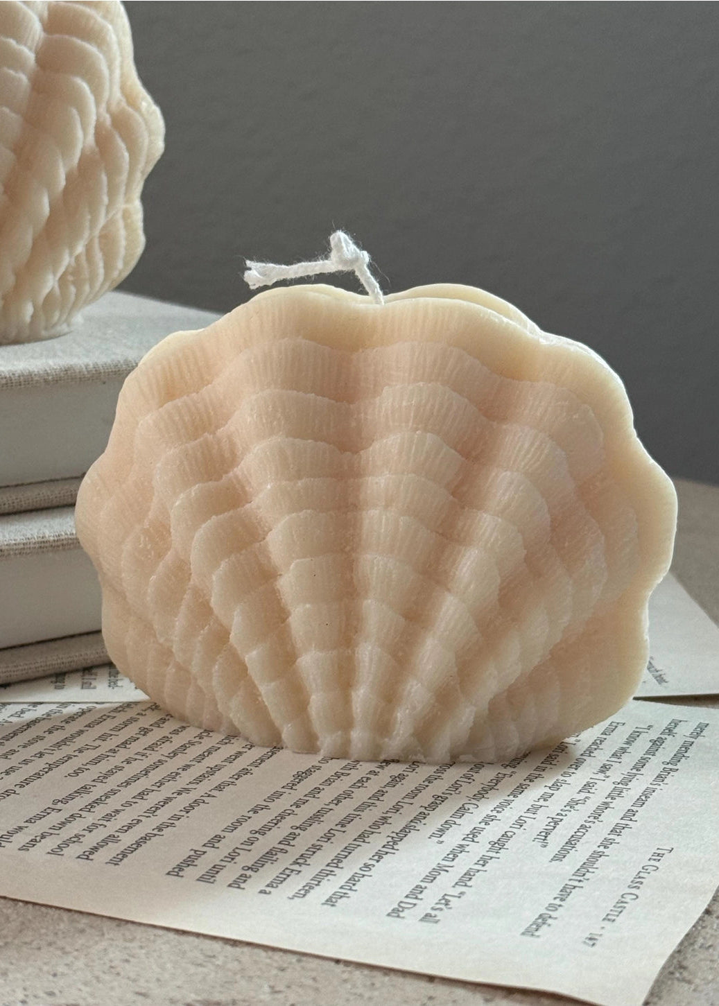 mikuni Sea Shell Candle handcarved soy wax
