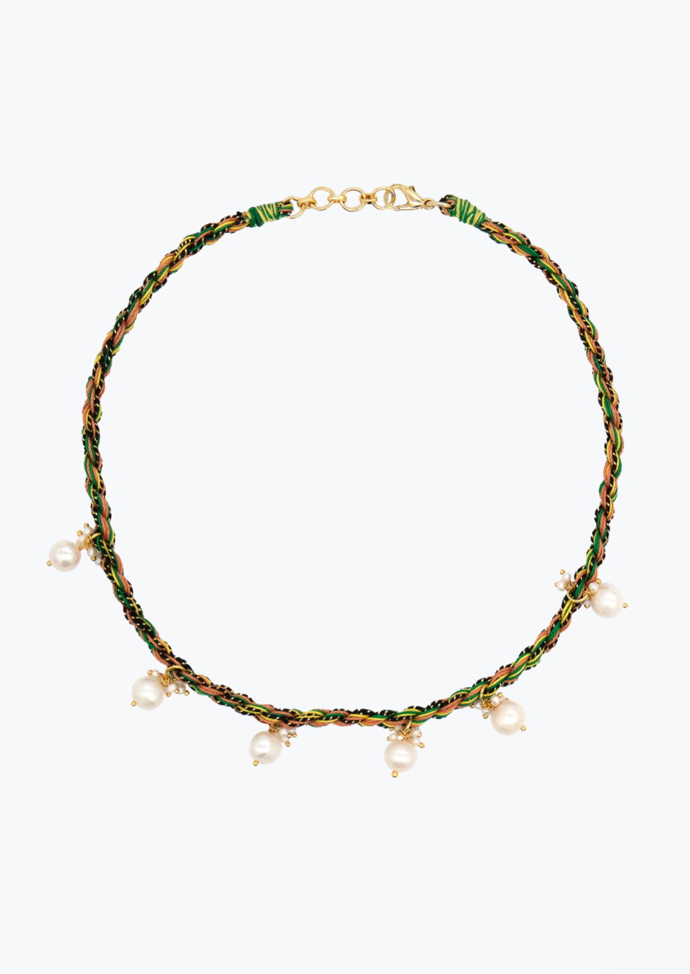 monoki Pearl Jam Choker in Green & Yellow