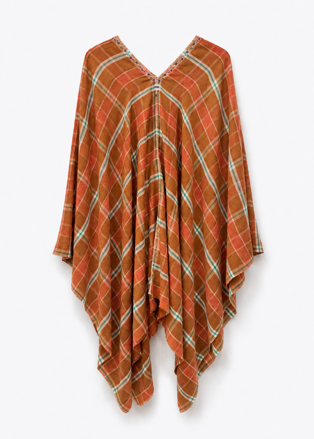 monoki womens Cuzco Plaid Cashmere Poncho