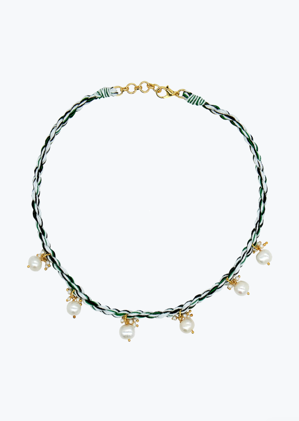 monoki womens Pearl Jam Choker in White & Green