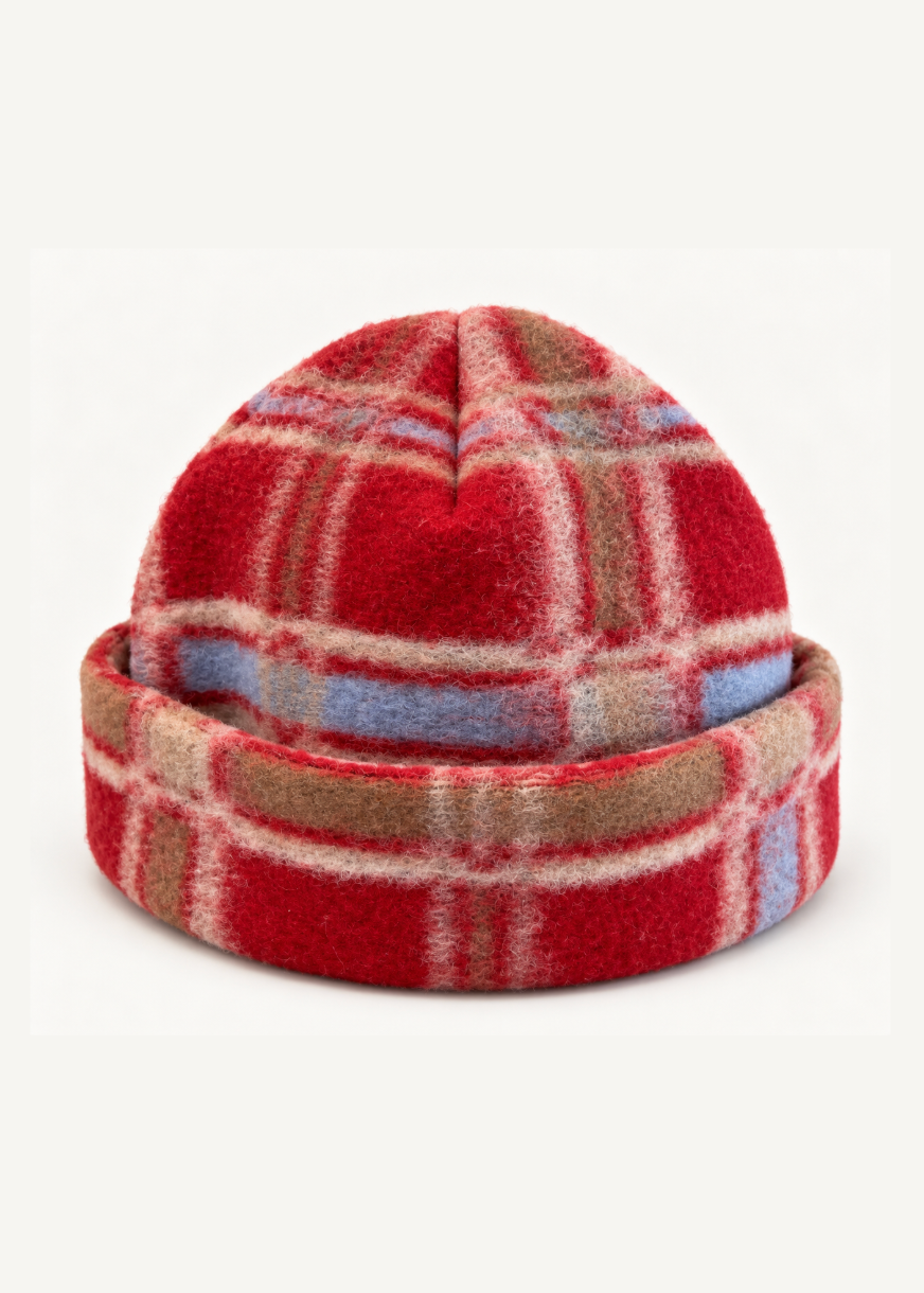 monostereo Barn Beanie in Red Plaid