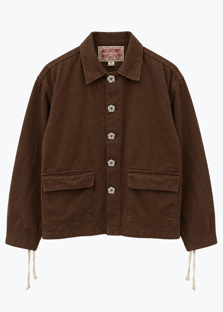 monostereo "Community of Lovers" Work Jacket in Cocoa brown