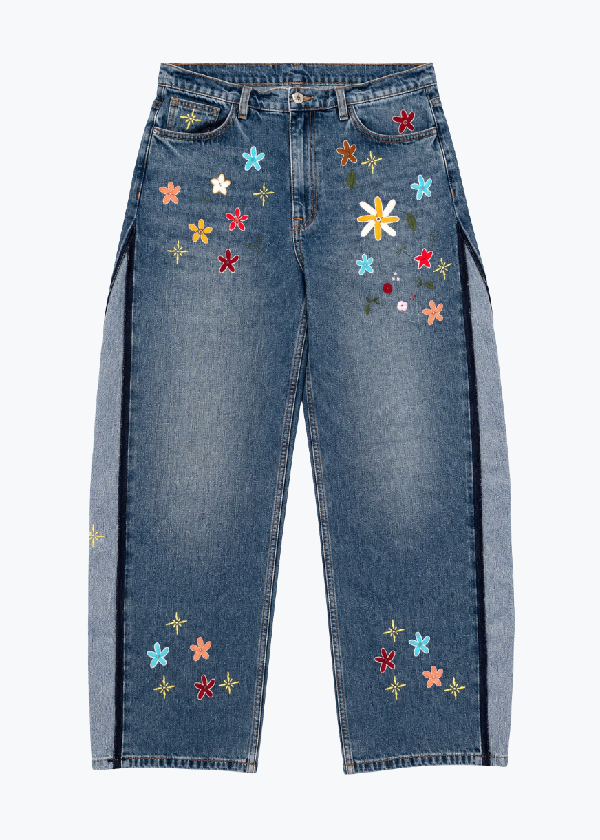 monostereo Flower Barrel Jeans