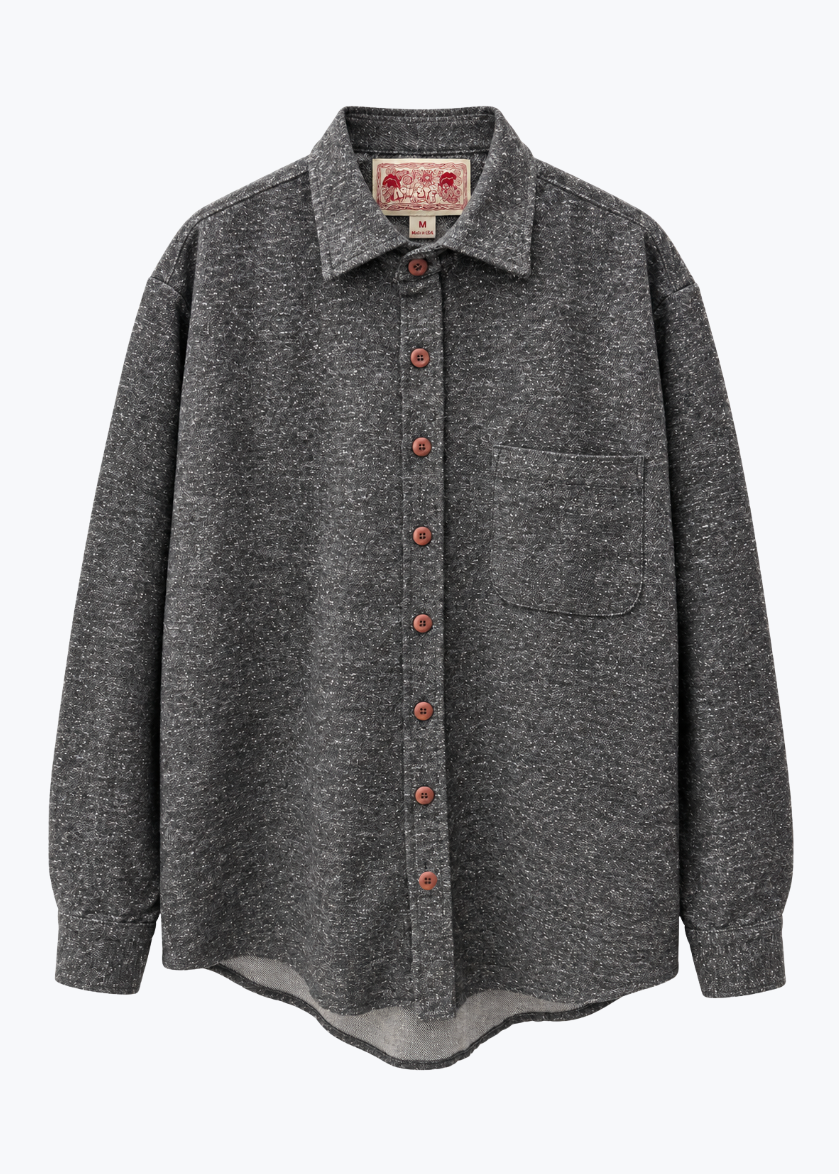 monostereo Oversized Travelin Blanket Shirt in Washed Black