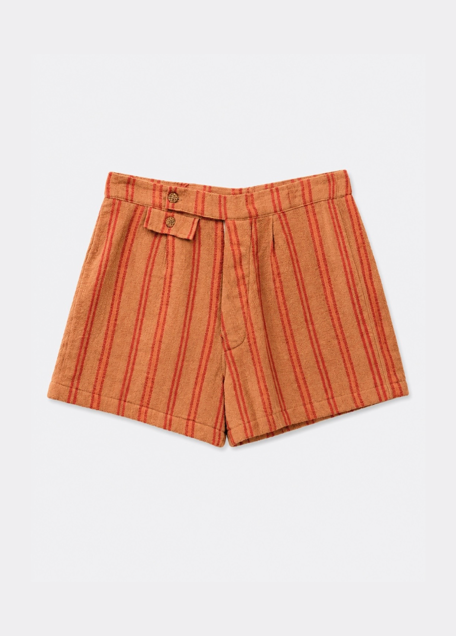 monostereo mens A Life of Leisure Shorts terrycloth tan red stripe